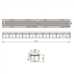 Caniveaux Caniveau Aco Longueur 1 Mètre Avec Grille Passerelle En Fonte B125 -Cuivre Soldes Boutique autrevisuel 1000915