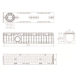 Caniveaux Caniveau Aco Longueur 1 Mètre Avec Grille En Fonte Classe C250 -Cuivre Soldes Boutique autrevisuel 1000926