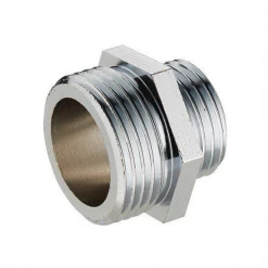 Noyon Et Thiebault Raccord Chromé Mamelon Double Mâle Réduit - M 20 X 27 - M 15 X 21 - À Visser - Laiton Chromé - Noyon & Thiebault