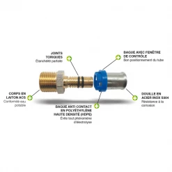 Noyon Et Thiebault Raccords Pour Multicouche Raccord Sertir Coude Mâle M 3/4" Laiton Noyon Diamètre 20 Mm TH H U -Cuivre Soldes Boutique raccord noyon thieb d3 6