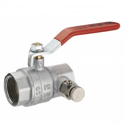 Noyon Et Thiebault Vanne En Laiton Vanne à Boisseau Double Femelle à Manette Avec Bouchon De Purge 3/4" (20x27)