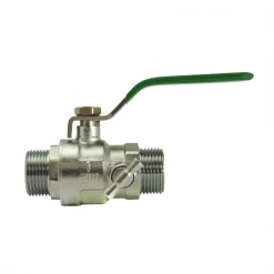 Noyon Et Thiebault Vanne En Laiton Vanne Sphérique à Purge Avec Poignée Plate Double Mâle MM 1/2"