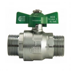 Noyon Et Thiebault Vanne En Laiton Vanne Sphérique Avec Poignée Papillon Double Mâle MM 3/4"